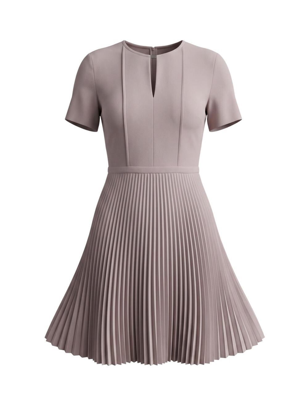 Hugo Boss Women's 6 Blush Diblissea Pleated Structured Bodice Flared Midi Dress